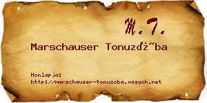 Marschauser Tonuzóba névjegykártya
